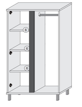 Szafa BRILO - wizualizacja środek