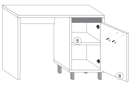 Biurko BRILO - wizualizacja środek