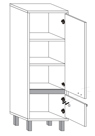 Regał BRILO - wizualizacja środek