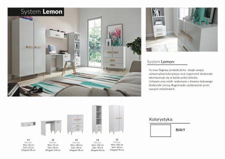Zestaw mebli młodzieżowych LEMON - wymiary