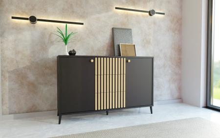 Komoda do salonu FADO CZARNA - wizualizacja HD