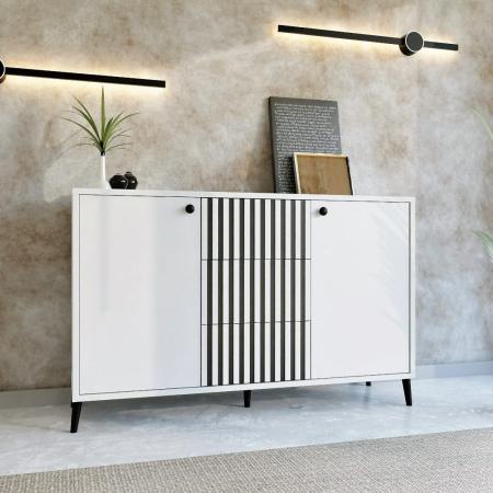 Komoda do salonu IKAR BIAŁA - wizualizacja