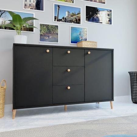 Komoda do salonu BESTA CZARNA - wizualizacja