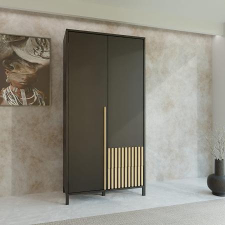 Szafa AGNAR 2D CZARNA - wizualizacja