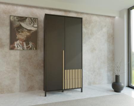 Szafa AGNAR 2D CZARNA - wizualizacja HD