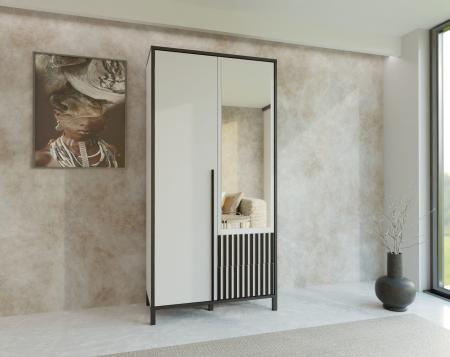 Szafa AGNAR 2D BIAŁA / LUSTRO - wizualizacja HD