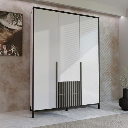 Szafa AGNAR 3D BIAŁA GŁADKA  - wizualizacja