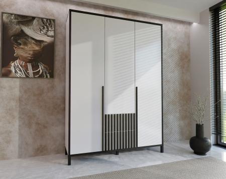 Szafa AGNAR 3D BIAŁA GŁADKA - wizualizacja HD