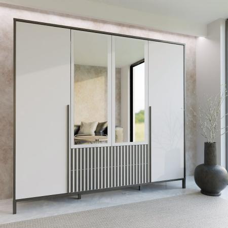 Szafa AGNAR 4D BIAŁA / LUSTRO - wizualizacja