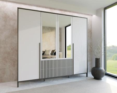 Szafa AGNAR 4D BIAŁA / LUSTRO - wizualizacja HD