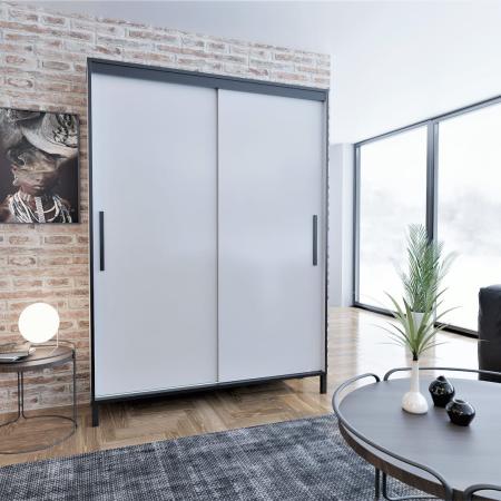 Szafa przesuwna BRAGA BIAŁA (GŁADKA) - wizualizacja