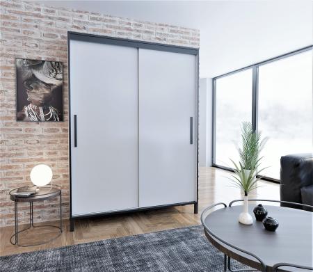 Szafa przesuwna BRAGA BIAŁA (GŁADKA) - wizualizacja HD