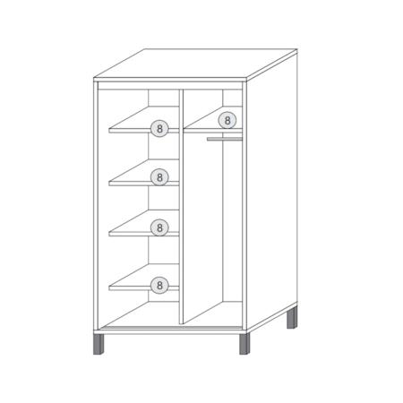 Szafa przesuwna BRAGA wnętrze - wizualizacja