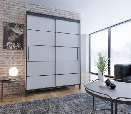 Szafa przesuwna BRAGA BIAŁA (LISTWY) - wizualizacja HD