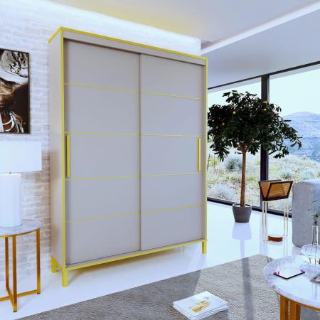 Szafa przesuwna BRAGA KASHMIR (ZŁOTE LISTWY) - wizualizacja