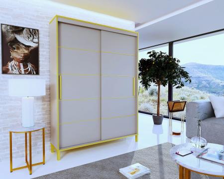 Szafa przesuwna BRAGA KASHMIR (ZŁOTE LISTWY) - wizualizacja HD