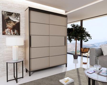 Szafa przesuwna BRAGA KASHMIR (CZARNE LISTWY) - wizualizacja HD