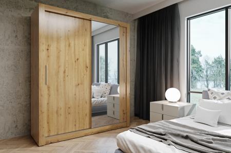 Szafa przesuwna MONAKO ARTISAN (1 LUSTRO) - wizualizacja HD