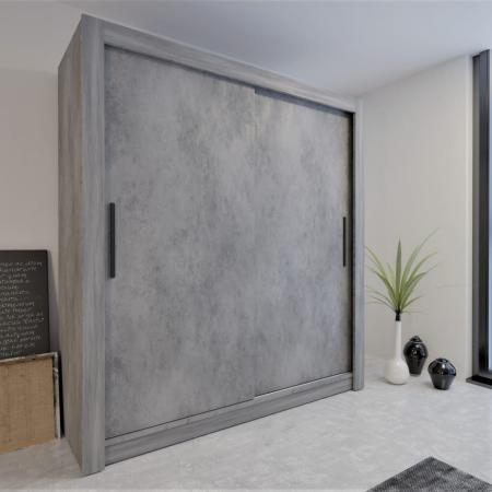 Szafa przesuwna MONAKO BETON (GŁADKA) - wizualizacja