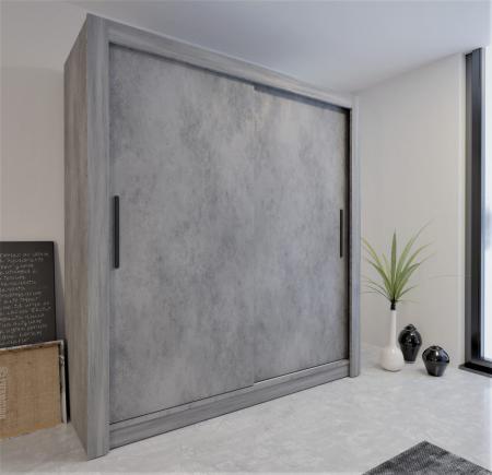 Szafa przesuwna MONAKO BETON (GŁADKA) - wizualizacja HD