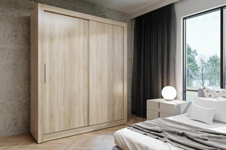 Szafa przesuwna MONAKO SONOMA (GŁADKA) - wizualizacja HD