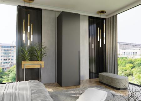 Szafa modułowa BOX 1 CZARNA - Czarny uchwyt - wizualizacja HD