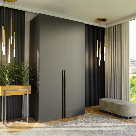 Szafa modułowa BOX 2 CZARNA (Czarny uchwyt) - wizualizacja