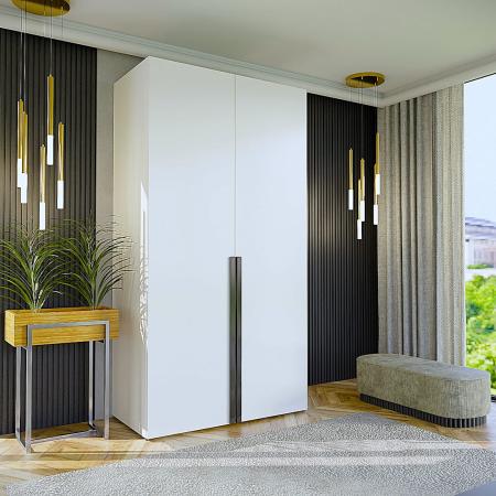 Szafa modułowa BOX 2 BIAŁA (Czarny uchwyt) - wizualizacja