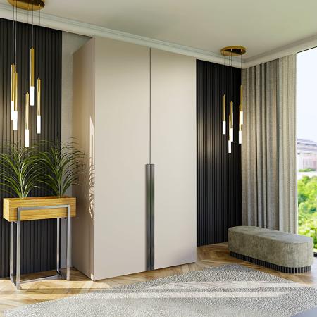 Szafa modułowa BOX 2 KASHMIR (Czarny uchwyt) - wizualizacja