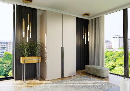 Szafa modułowa BOX 2 KASHMIR (Czarny uchwyt) - wizualizacja HD