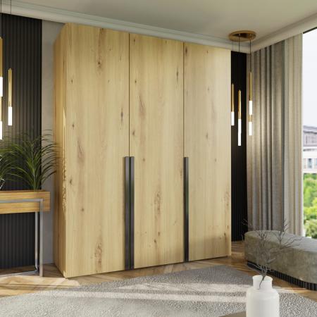 Szafa modułowa BOX 3 ARTISAN (Czarny uchwyt) - wizualizacja