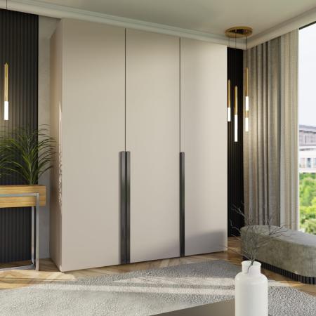 Szafa modułowa BOX 3 KASHMIR (Czarny uchwyt) - wizualizacja