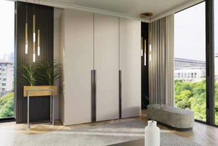 Szafa modułowa BOX 3 KASHMIR (Czarny uchwyt) - wizualizacja HD