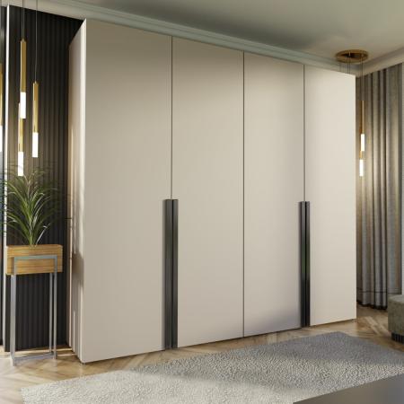 Szafa modułowa BOX 4 KASHMIR (Czarny uchwyt) - wizualizacja