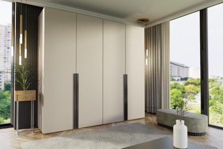 Szafa modułowa BOX 4 KASHMIR (Czarny uchwyt) - wizualizacja HD