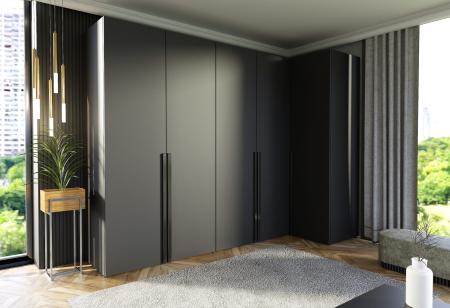 Szafa modułowa BOX 5 CZARNA (Czarny uchwyt) - wizualizacja HD