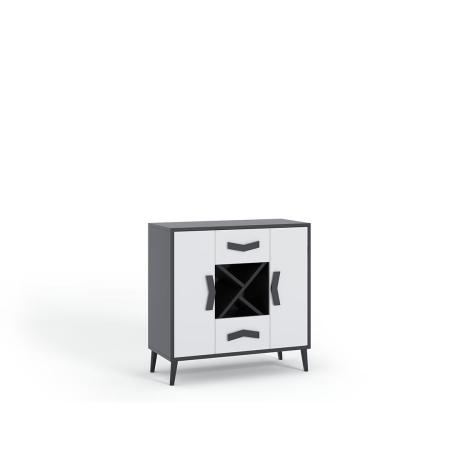 Komoda młodzieżowa Hix Grafit-Biały