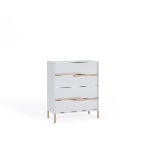 Przejdź do produktu Komoda młodzieżowa Spring Biała, Uchwyty buk