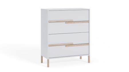 Komoda młodzieżowa Spring Biała, Uchwyty buk HD
