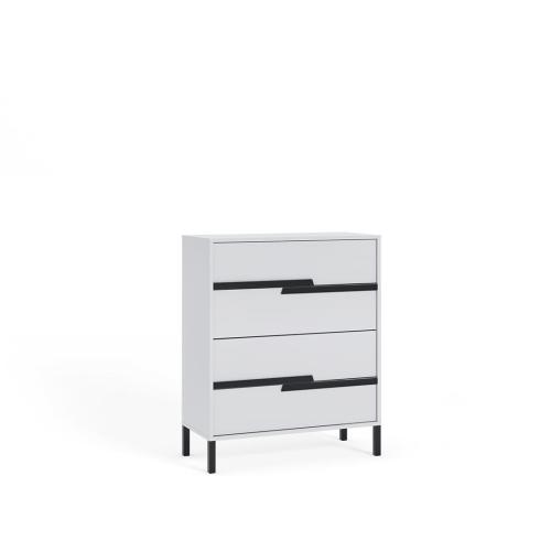 Przejdź do produktu Komoda młodzieżowa Spring Biała, Uchwyty czarne