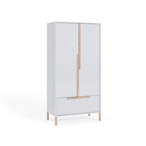 Przejdź do produktu Szafa młodzieżowa Spring Biała, Uchwyty buk