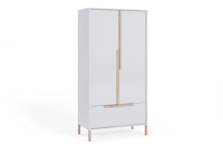 Szafa młodzieżowa Spring Biała, Uchwyty buk HD