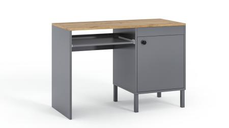 Biurko młodzieżowe Winter Antracyt, Uchwyty czarne HD