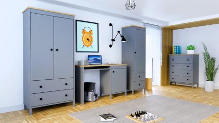 Wizualizacja całego zestawu mebli WINTER Antracyt