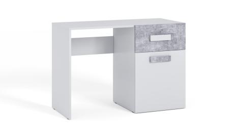 Biurko młodzieżowe Zygzak Białe, Beton HD