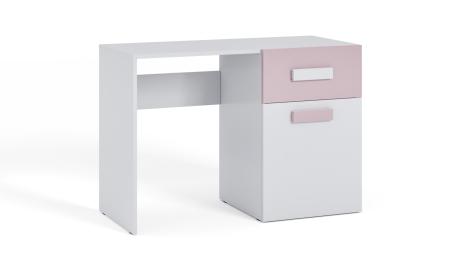 Biurko młodzieżowe Zygzak Białe, Róż HD
