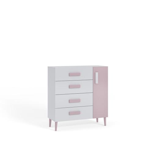 Przejdź do produktu Komoda młodzieżowa Zygzak Biała, Róż