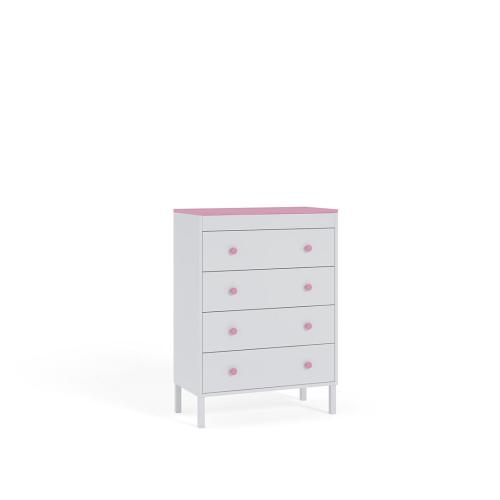 Przejdź do produktu Komoda młodzieżowa Winter, Biała, Różowy