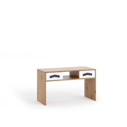 Przejdź do produktu Biurko młodzieżowe Hix Artisan-Grafit-Biały - 79×100×50 cm na nóżkach / drewniany uchwyty grafit