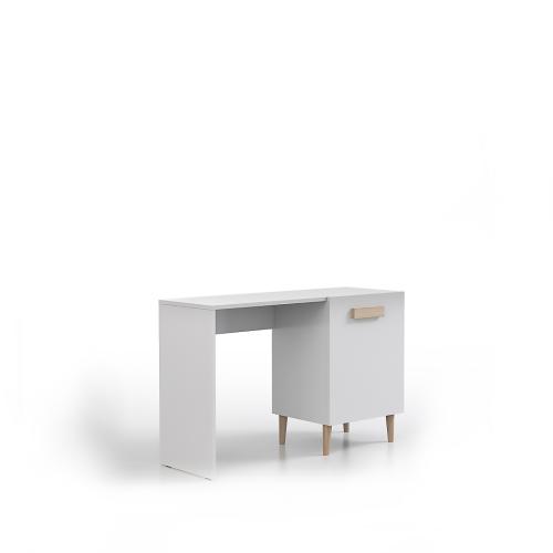 Przejdź do produktu Biurko dziecięce młodzieżowe Lemon w kolorze Białym na wysokich nóżkach - 110x77x50 cm / uchwyty drewniane 